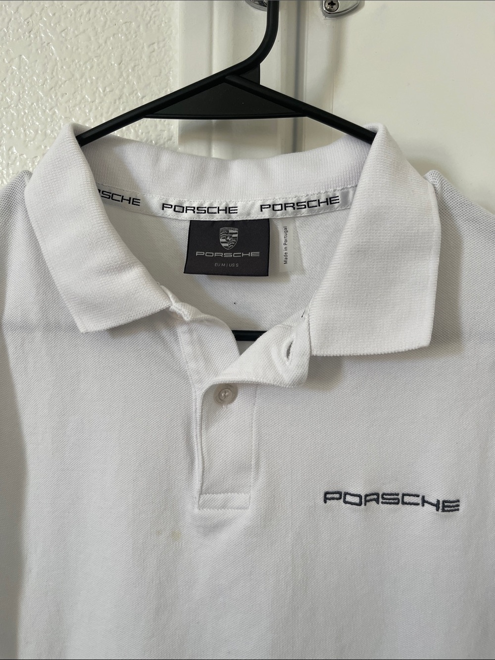 Porsche Design White Polo with Black Logo